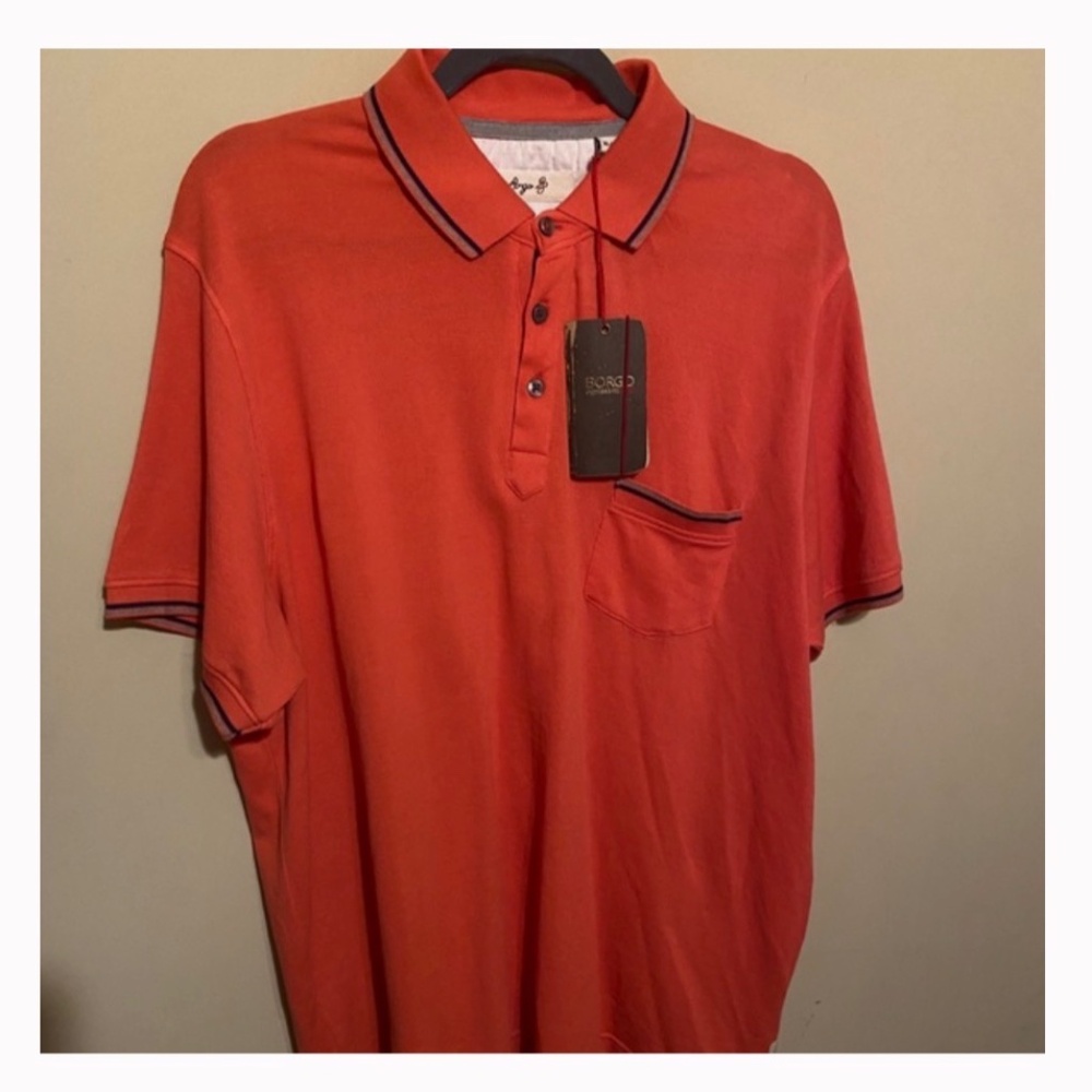 BORGO Ognissanti 28 Short Sleeve Polo Shirt in Sorbet Sz L NWT